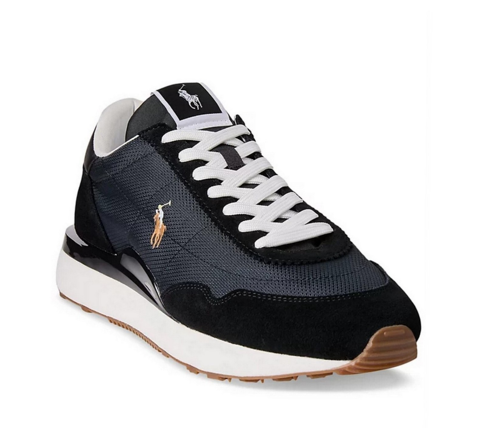 Polo Ralph Lauren Men’s Train 89 Suede-Paneled Sneakers Black / Multi US 8.5 D