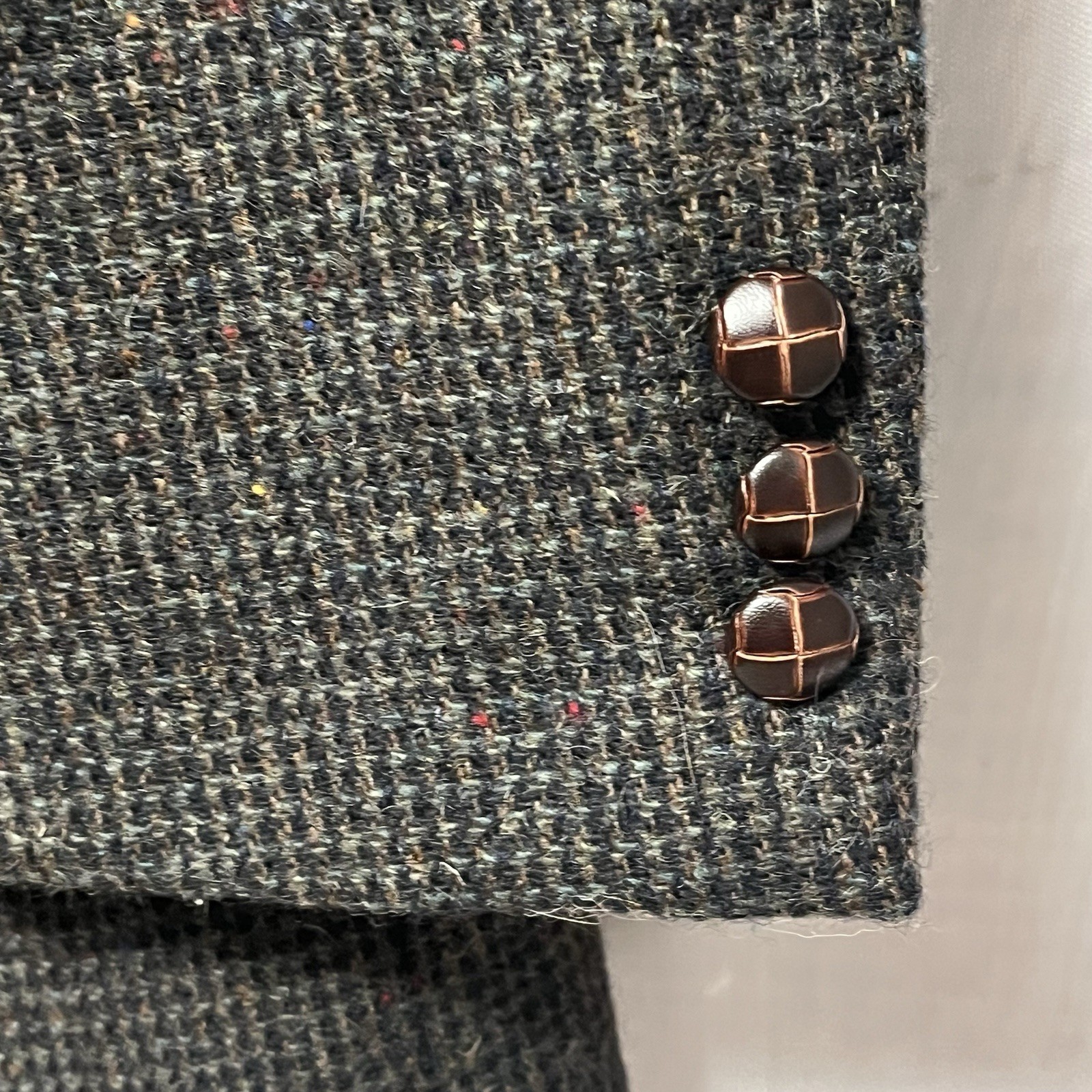 Vtg BOSTON TRADERS Men 44R Tweed Sportcoat Wool Blazer Birdseye Fleck Multicolor
