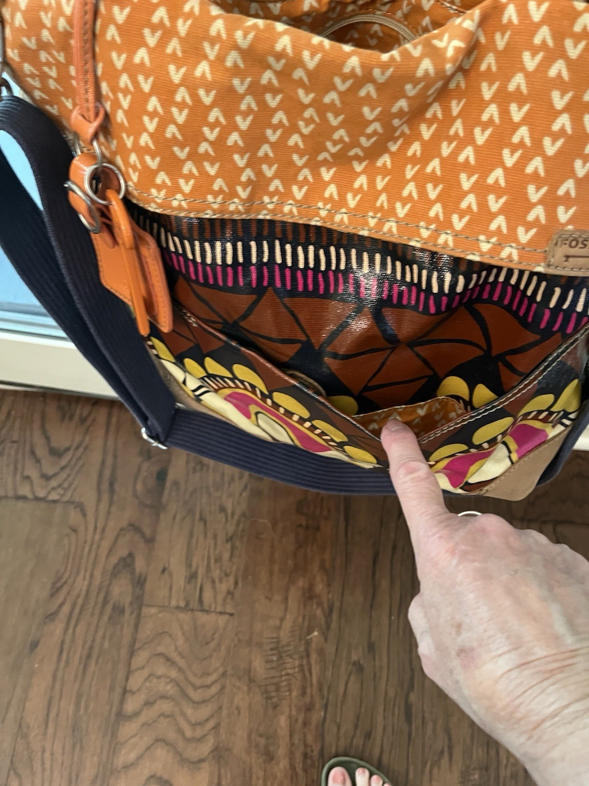 Fossil KeyPer Coated Canvas and Leather Tote Bag with Crossbody Strap