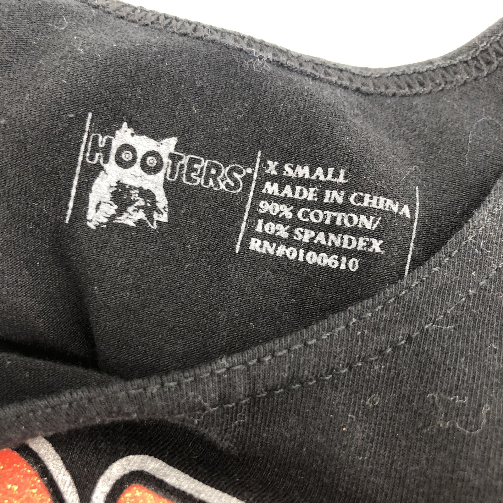Rare 2014 Hooters Calendar Girl XSmall Black Tank Top Uniform Halloween Costume