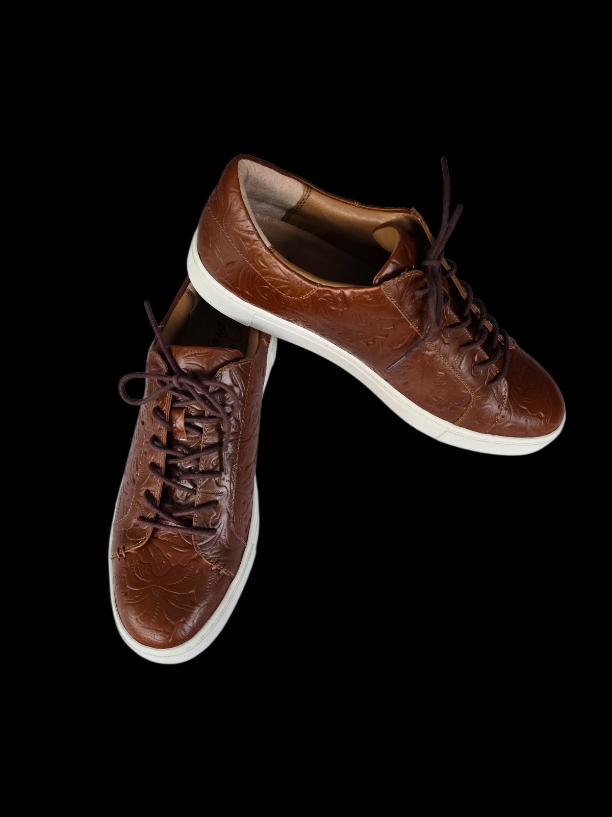 Patricia Nash Brown Embossed Leather Women’s Uma Sneakers US 11 EU 41 FW00207