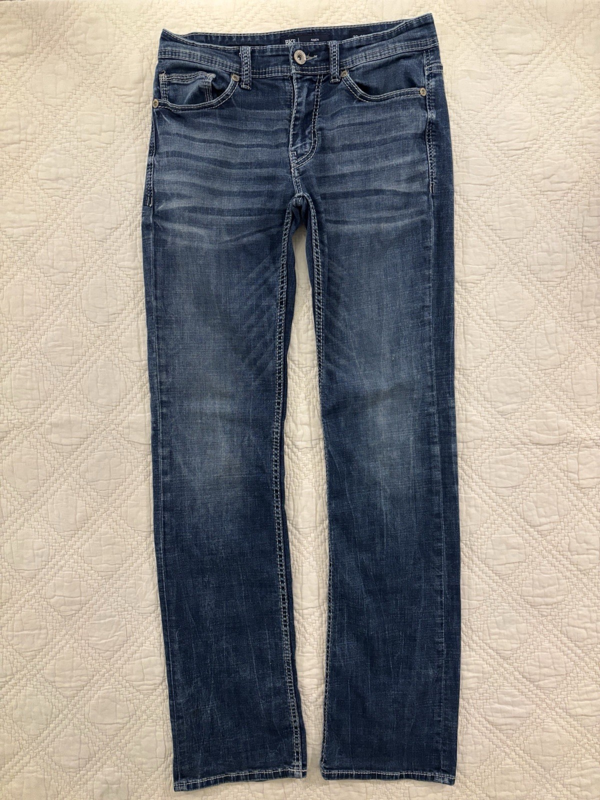 BKE Aiden Low Rise Slim Fit Bootcut Stretch Jeans Mens 30×34 Medium Wash Denim