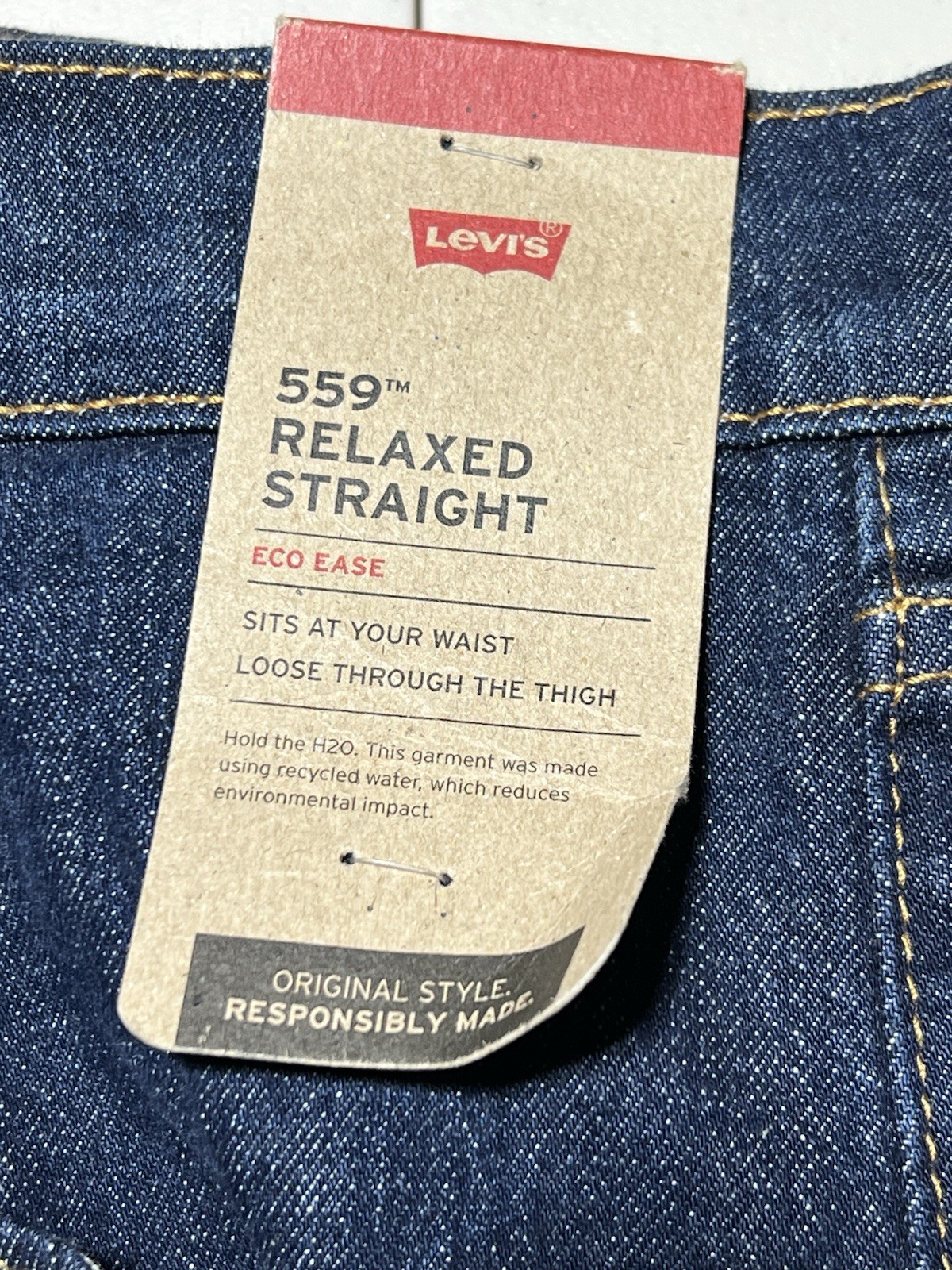NeW Levi’s 559 Men’s Relaxed Straight Fit Blue Jeans Big & Tall Size 54×32 Levis