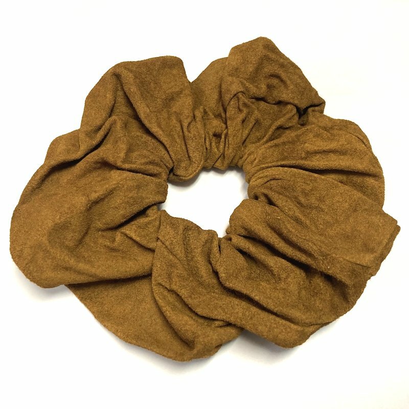 Scrunchie Hair Ponytail Holder Elastic Fabric Leather Style 90s Made in Italy