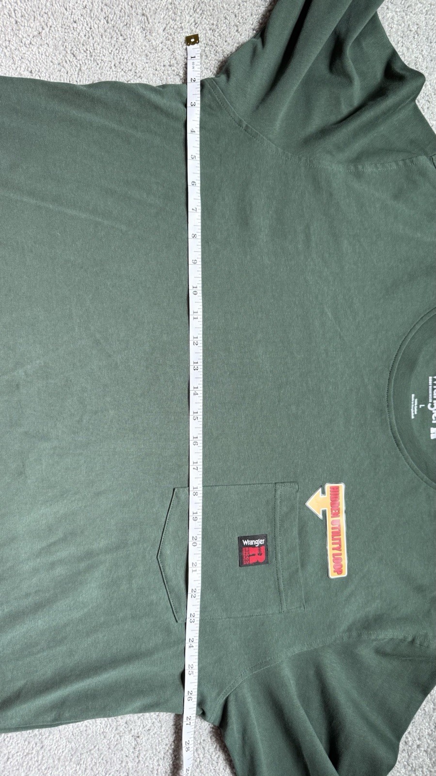 Wrangler Riggs Workwear Men’s Green Long Sleeve T-shirt – Size L