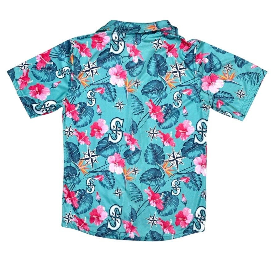 Seattle Mariners Hawaiian Shirt 2023 Mens Size M Baseball Tropical Button Up