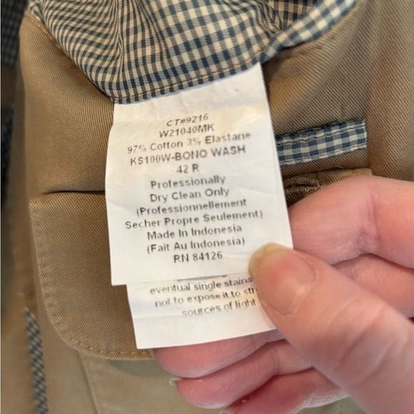 Kroon Men’s Casual Beige Cotton Sport Coat Classic Two-Button Blazer preppy 42R