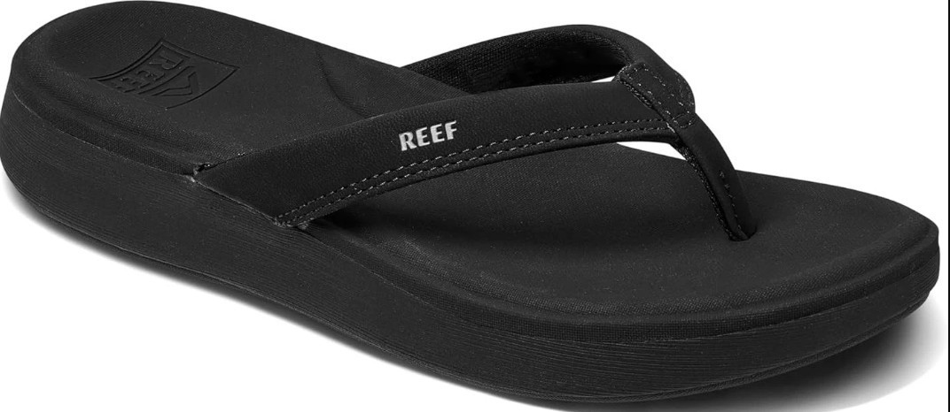 Reef Cushion Cloud Women’s 10 Flip Flop Soft Molded Footbed Arch Support Black