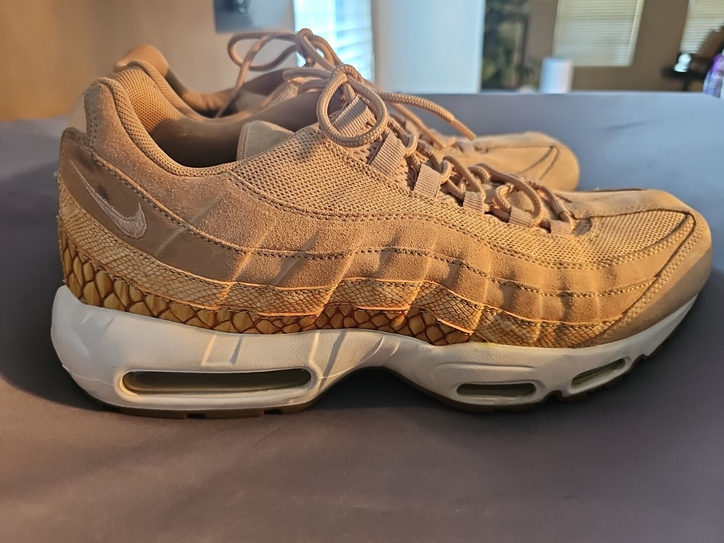 Nike Air Max 95 Premium SE Vachetta Tan Snake Skin 2018 924478-201 Men’s Size 13
