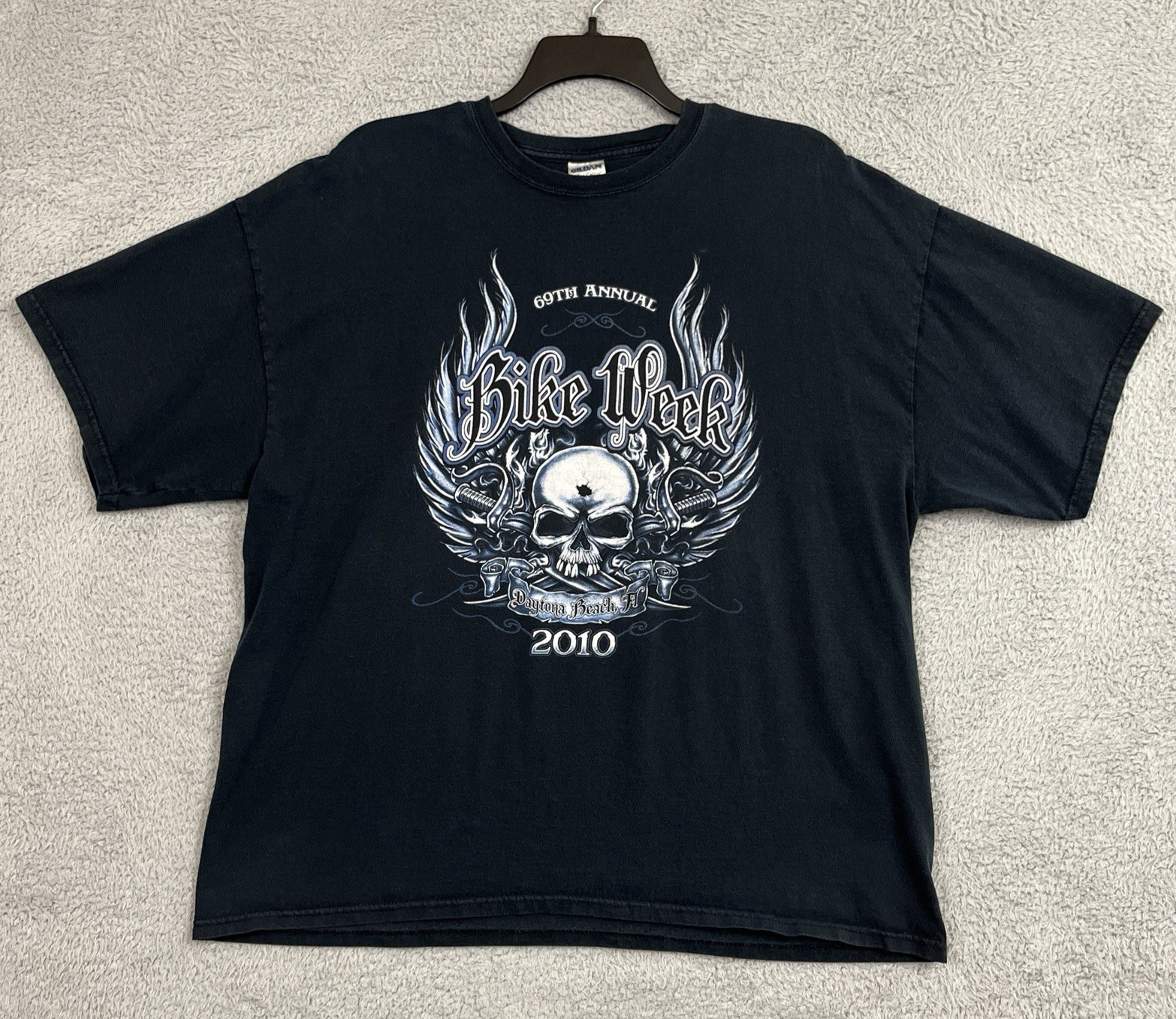 Bike Week Biker T Shirt Men 2X Double Sided 69th Annual Daytona Beach Distressed