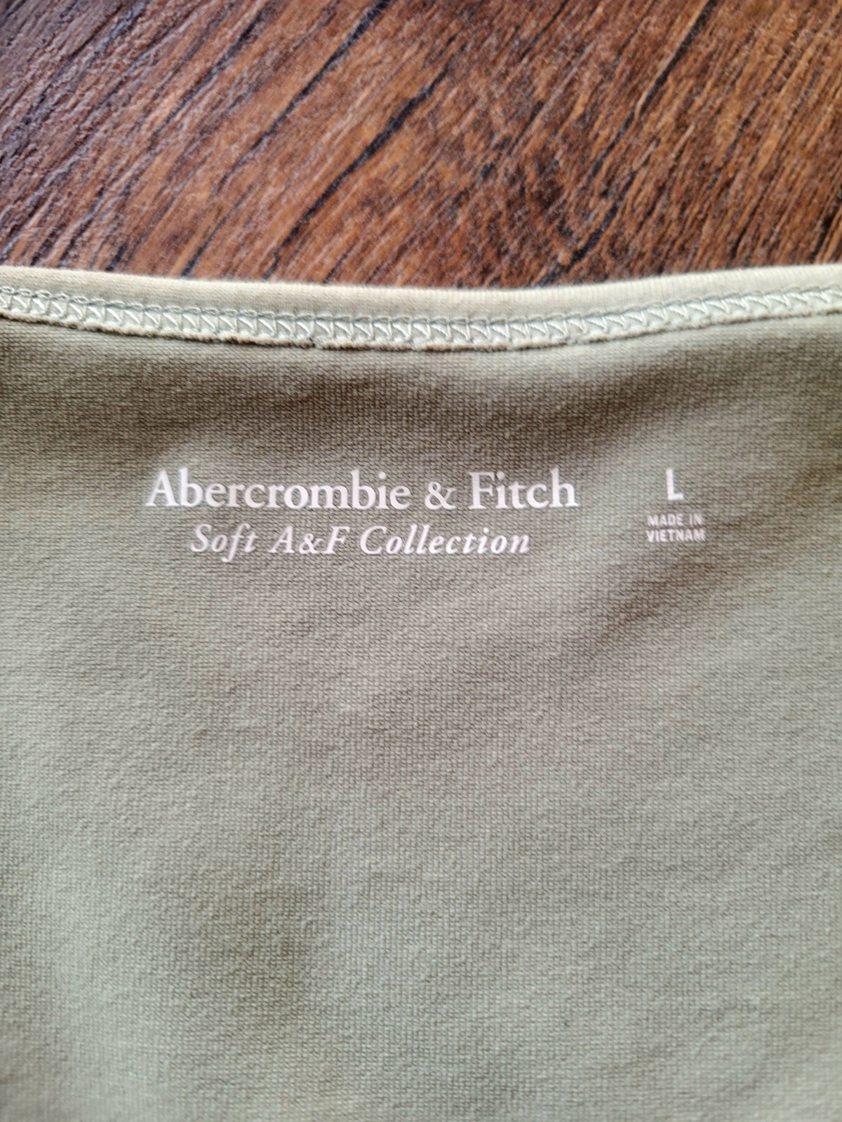 Abercrombie & Fitch Long Sleeve Waist Length Corset Top, Sage Green Size Large