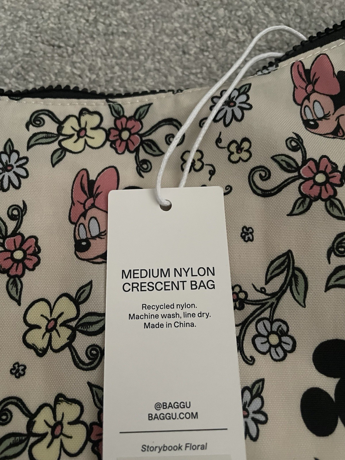 Baggu Disney Medium Nylon Crescent Bag Storybrook Floral New