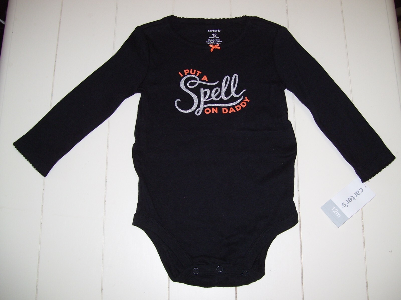 Carter’s I PUT A SPELL ON DADDY Bodysuit & Tutu Leggings Halloween Outfit 12M