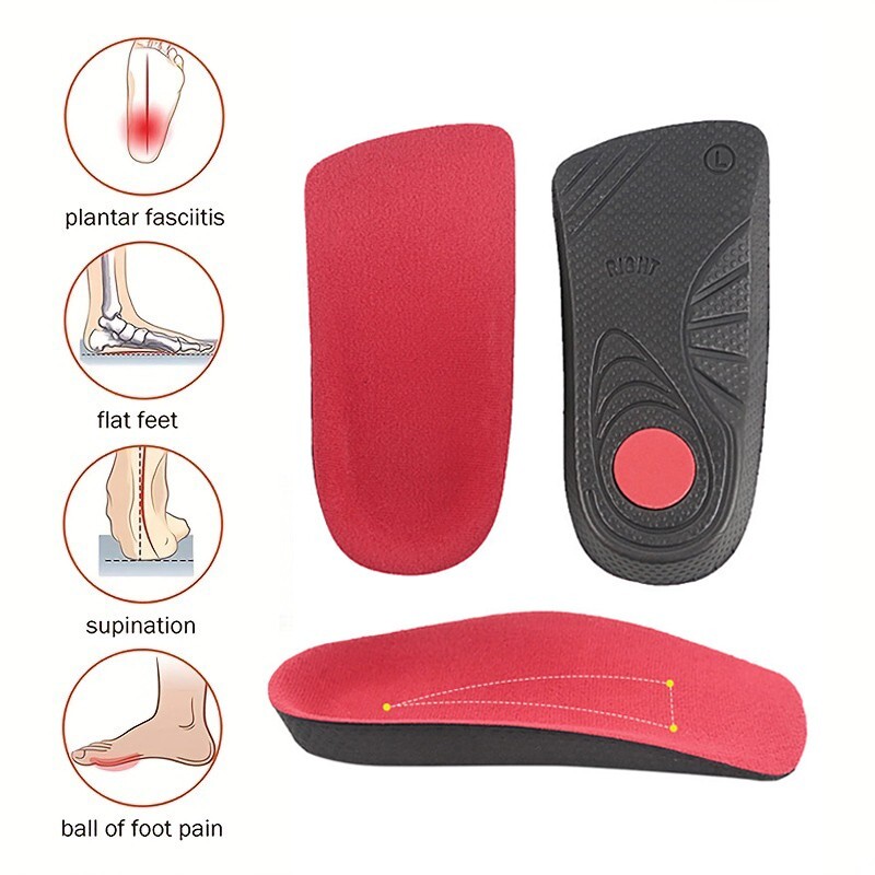 3/4 EVA Orthotic Insoles Arch Support Foot Pain Relief Shoe Insert Pad Men Women