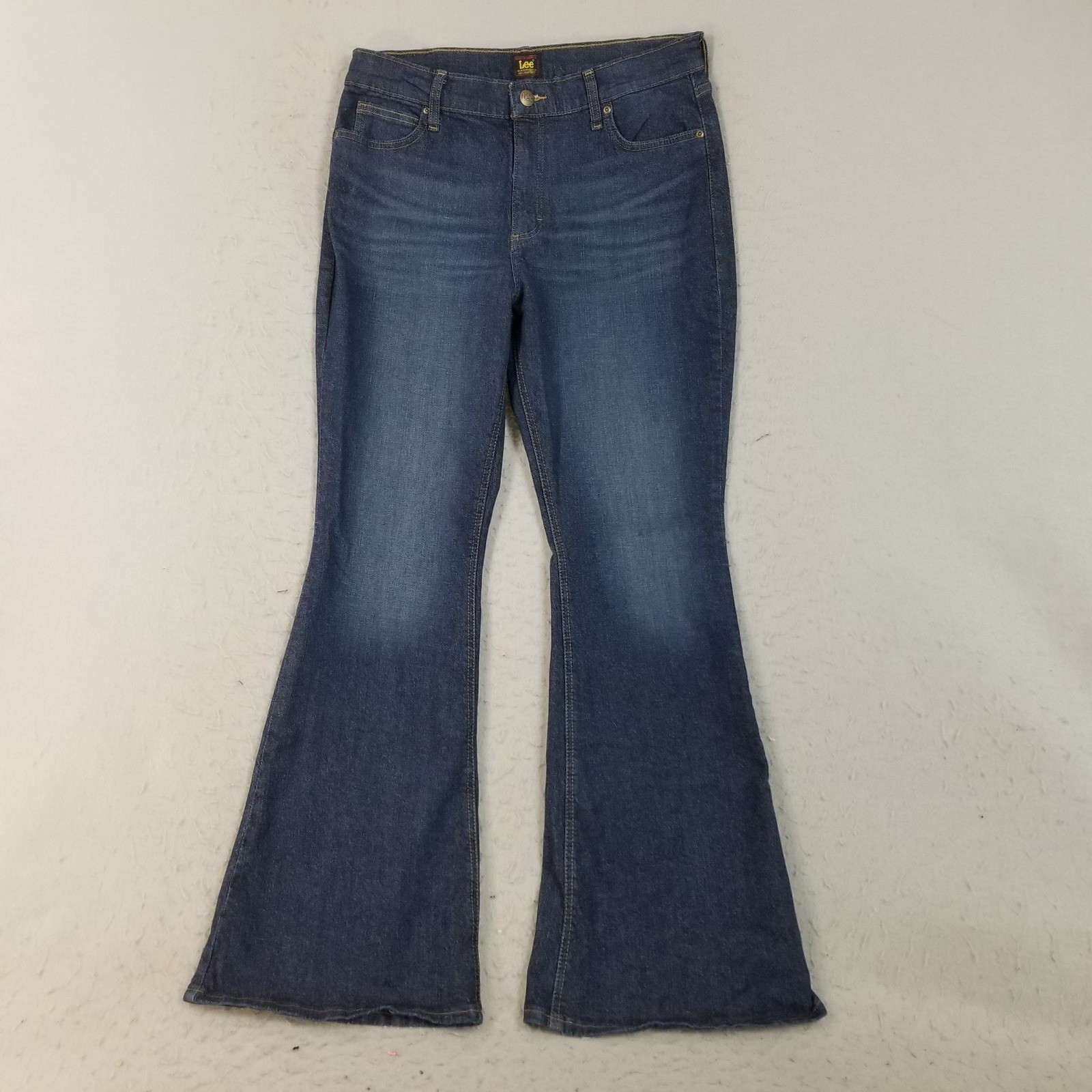 Lee Jeans Women 14M Blue Flare Leg Denim Smarter Fit 112339762 Bell Bottom