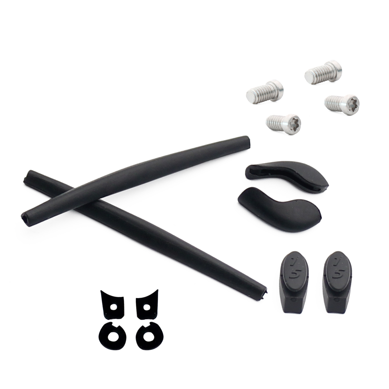 Black Replacement Silicon Rubber Kits & 4Pcs T6 Screw for-Oakley Juliet Sunglass