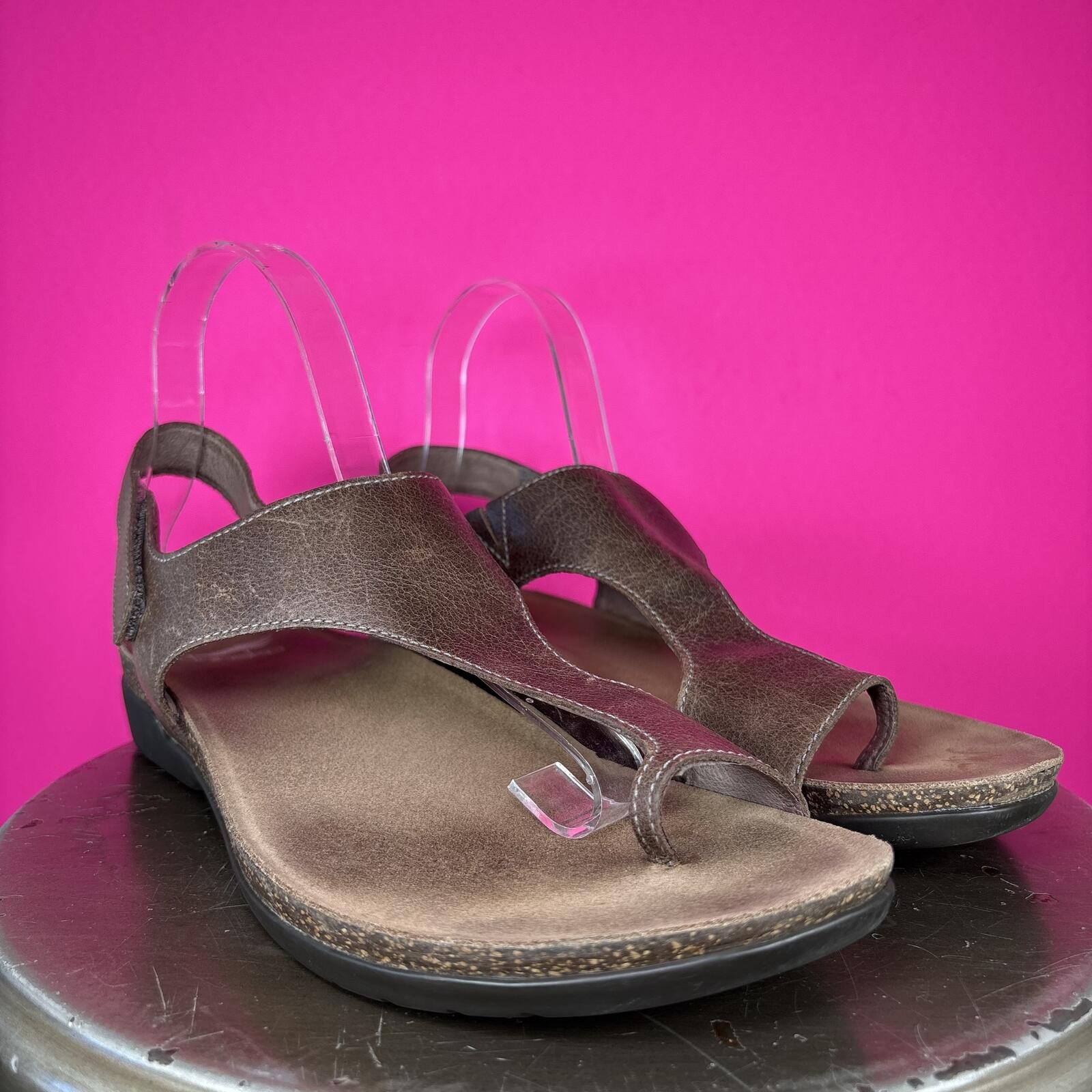 Dansko Reece BrownLeather Toe Loop Slingback Sandal EU 41