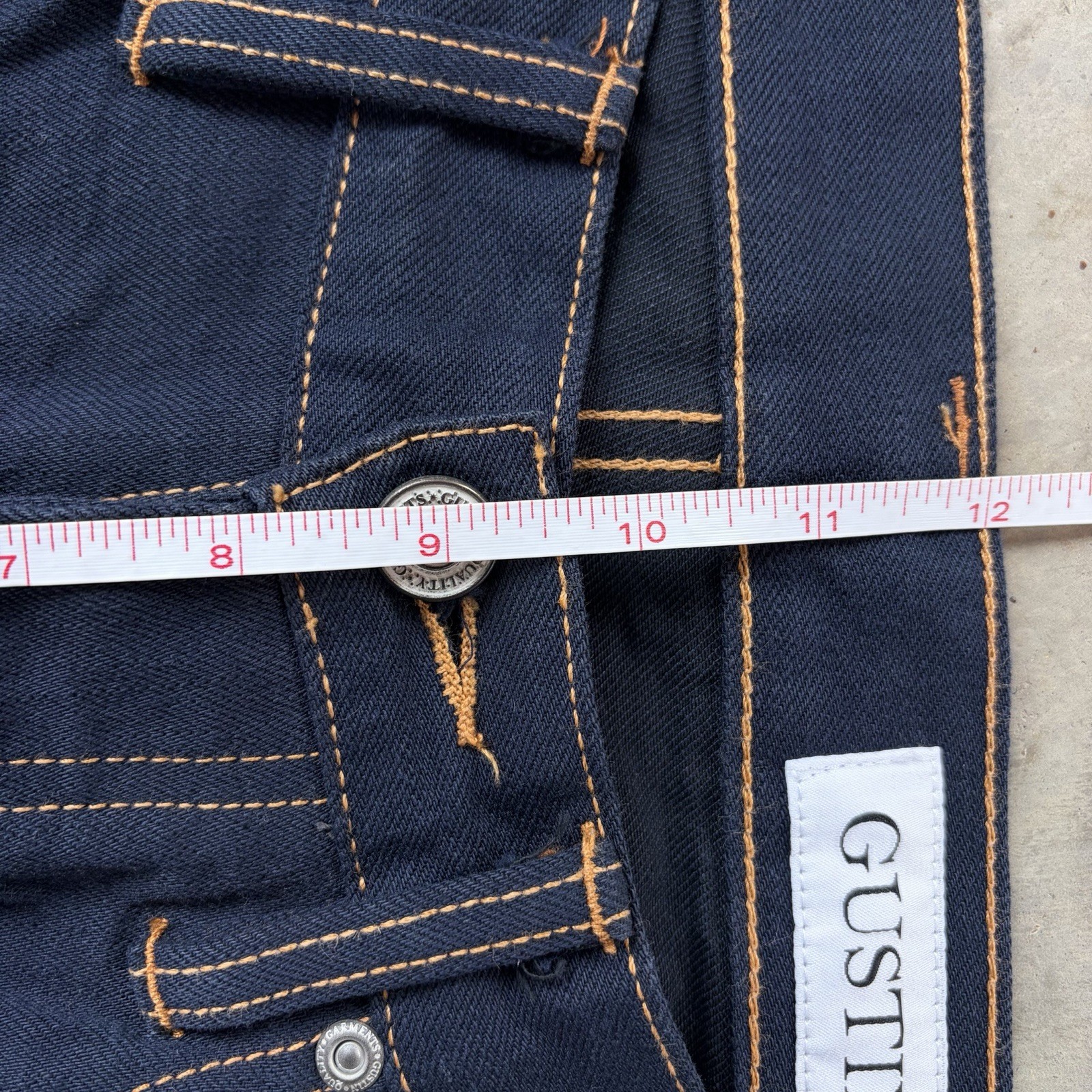 Gustin California Straight Raw Selvedge Jeans Denim Blue Button Fly Men’s 32×34