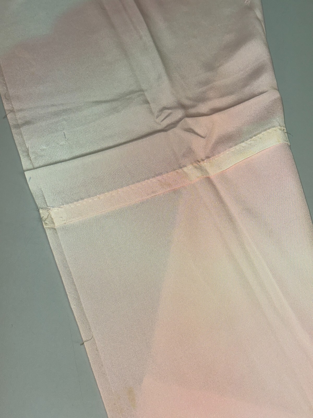 Japanese Vintage Kimono Fabric cloth Boro silk pink tradition Dirt 50.7×13.7in