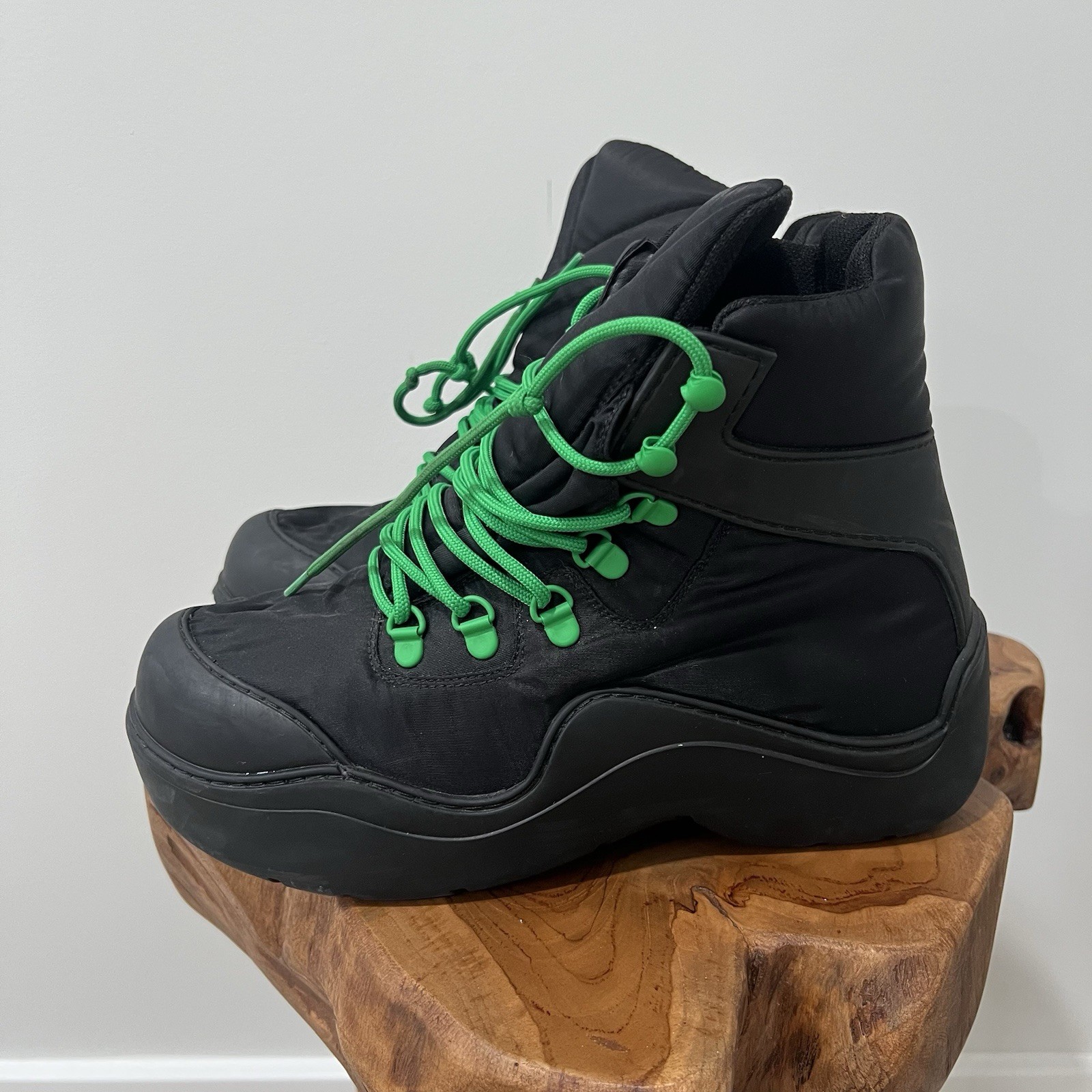 Bottega Veneta Black Nylon Puddle Bomber Boots Size 39