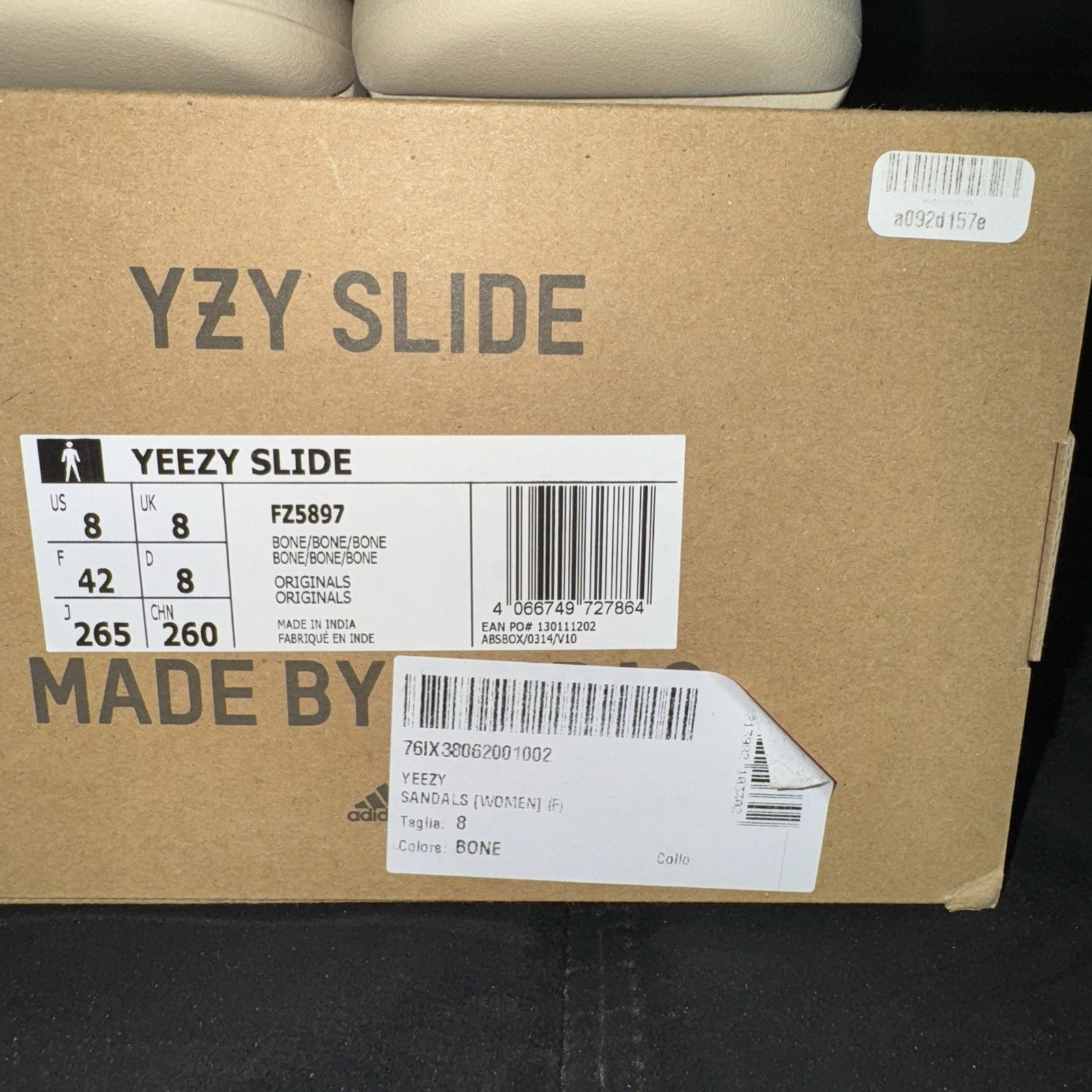 Adidas YEEZY Slide Bone Size 8 Sandal GOAT Verified