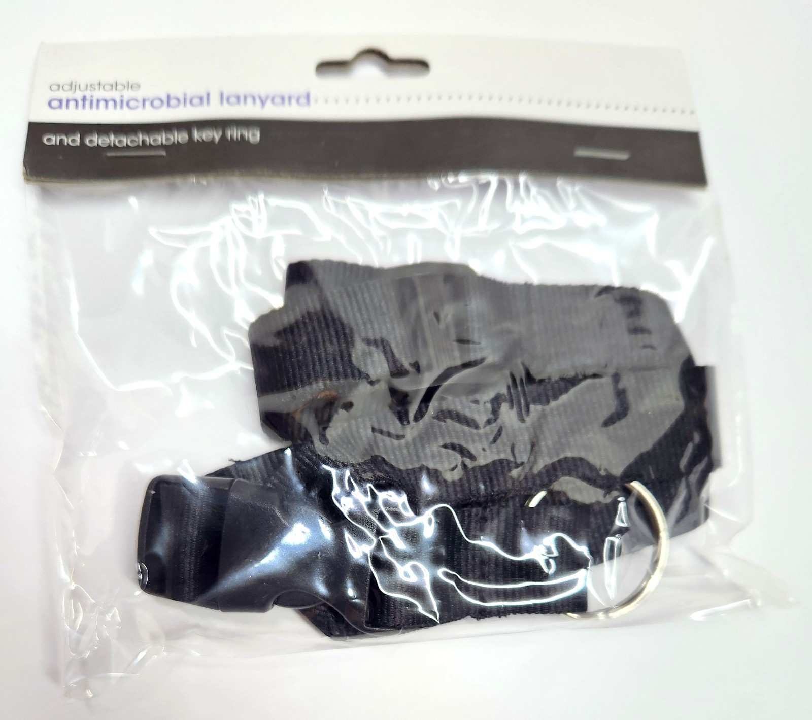 Advantus 91138 Adjustable 26″-48″ Antimicrobial Lanyard & Detachable Key Ring