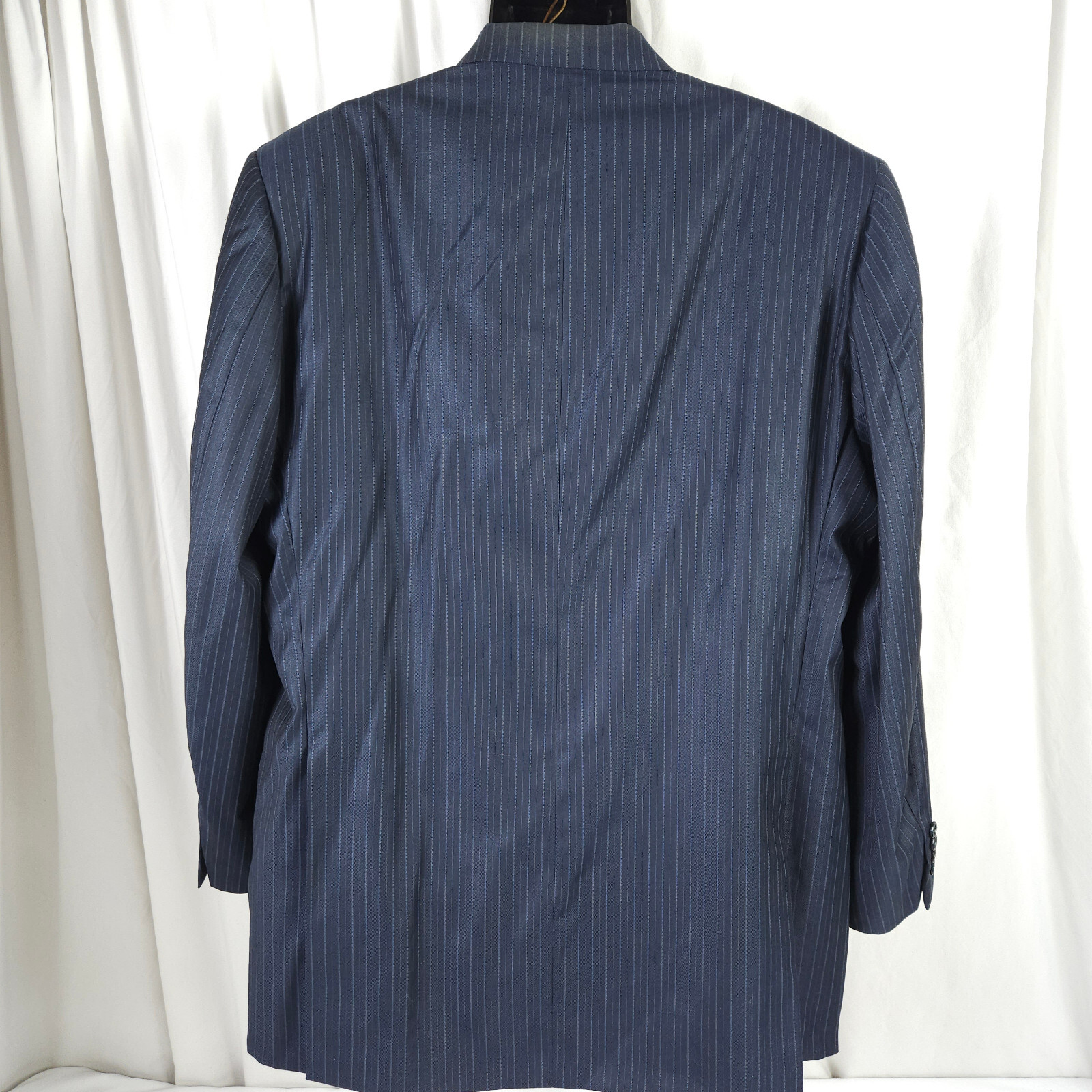 Tom James Corporate Image Navy Pinstripe Blazer Mens 50L 3 Button Sports Coat