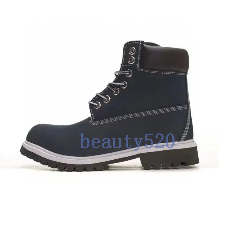 Mens Classic Leather Slip Waterproof Boot Durable Work Shoes Outdoor Ankle Boots