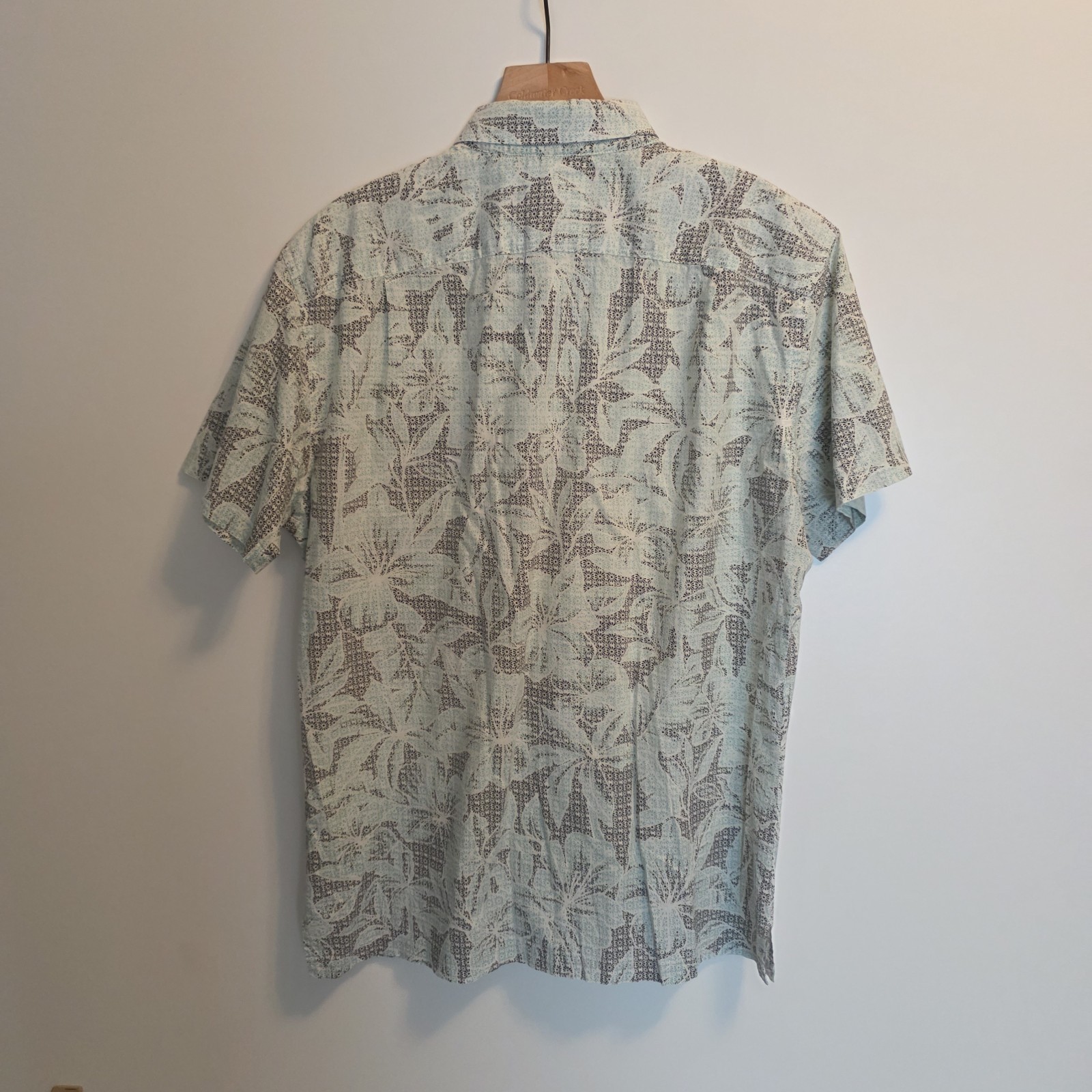Tori Richard Hawaiian Shirt Tropical Floral Cruise Blue Cotton Lawn Mens Medium