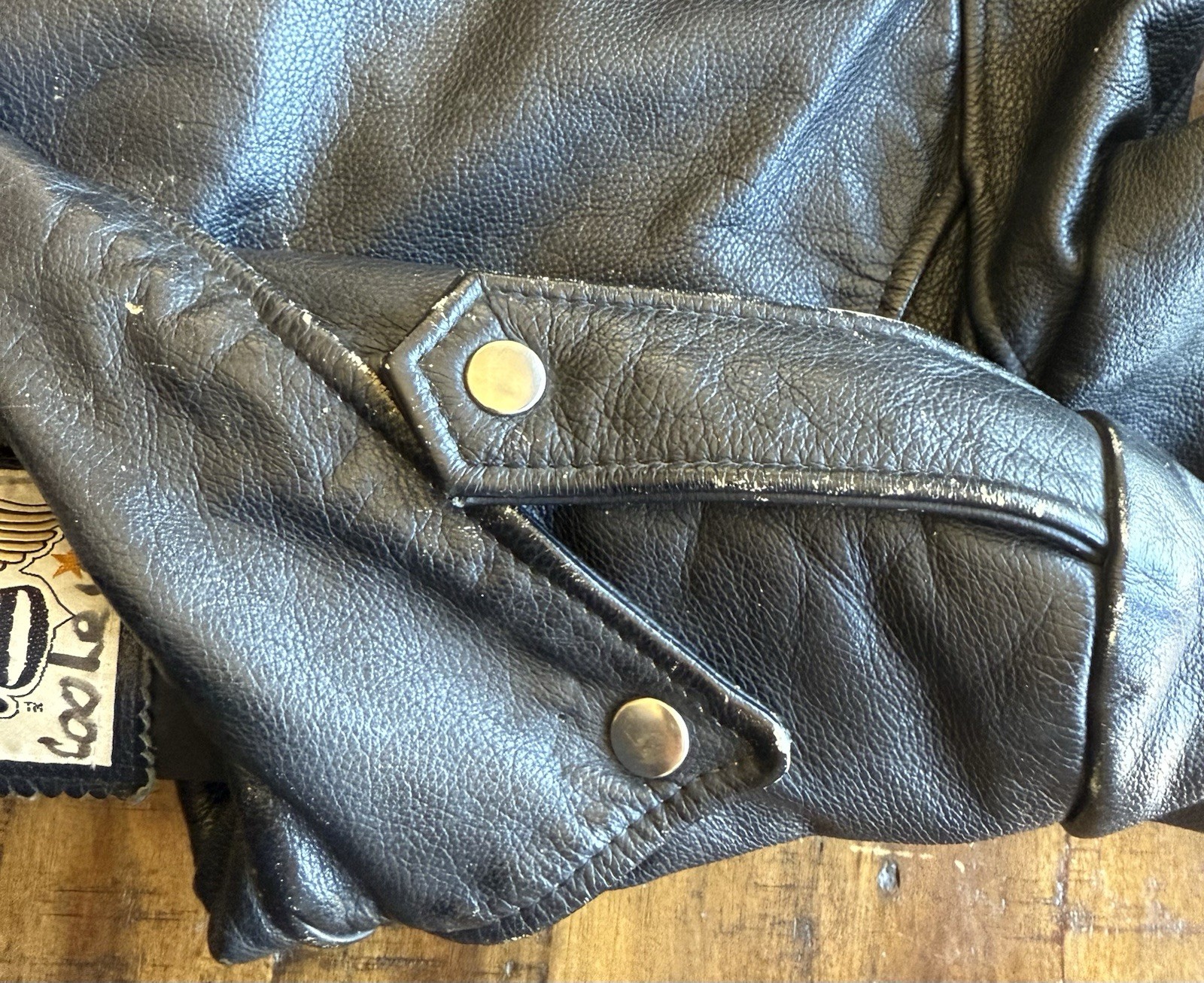 Vintage Open Road Men’s Small Black Genuine Leather Motorcycle Biker Moto Jacket