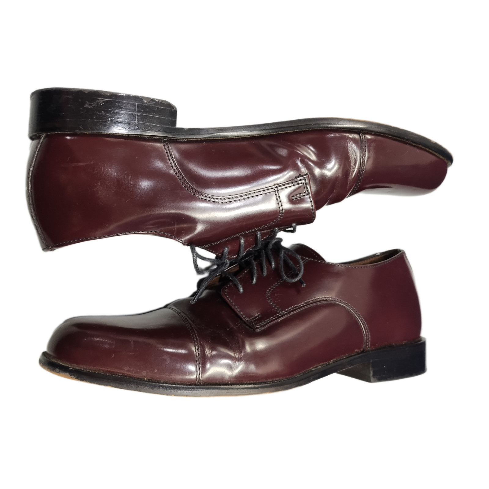 Bostonian Classics Oxford Dress Shoes Mens Size 10.5M Burgundy Leather Cap Toe