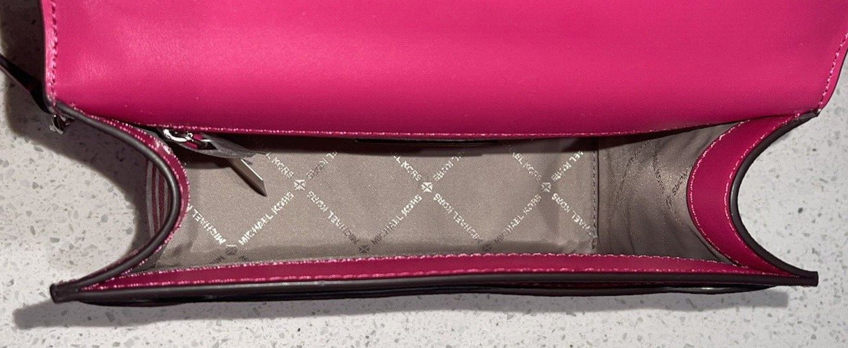 MICHAEL KORS GREENWICH SMALL FLAP CROSSBODY MK CHAIN BAG TOTE PINK ANIMAL ZEBRA