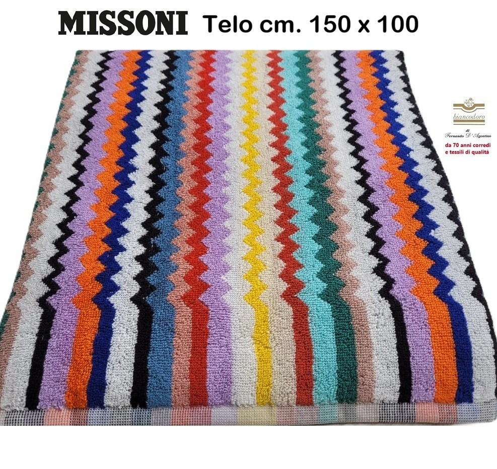 MISSONI sponge cloth cm. 150 x 100; sea pool bath etc. 100% cotton unisex