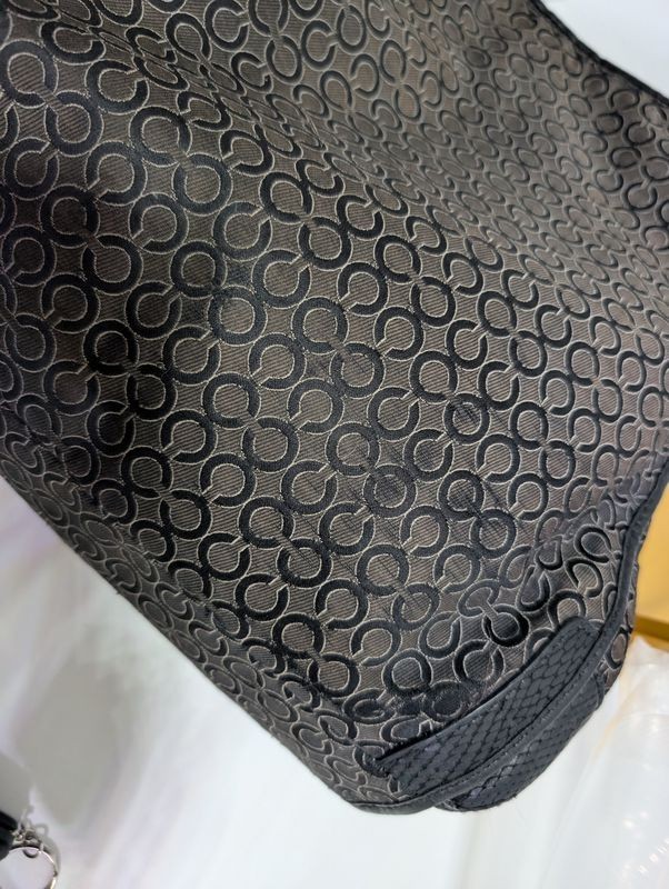 Coach Madison Phoebe Op Art fabric Shoulder Shoulder Bag Black/ Grey lot15