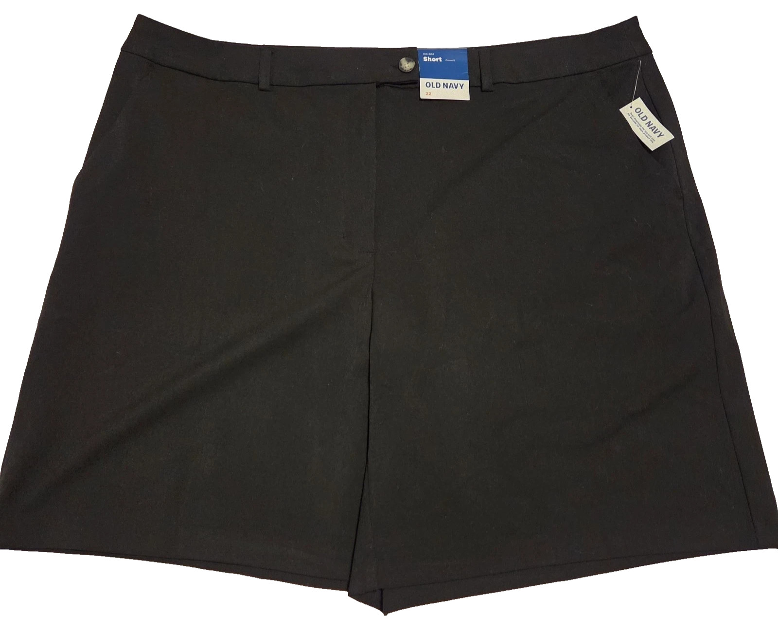 Old Navy Womens Mid-Rise Taylor Bermuda Shorts Sz 22 Adjustable BLACK 10″ inseam