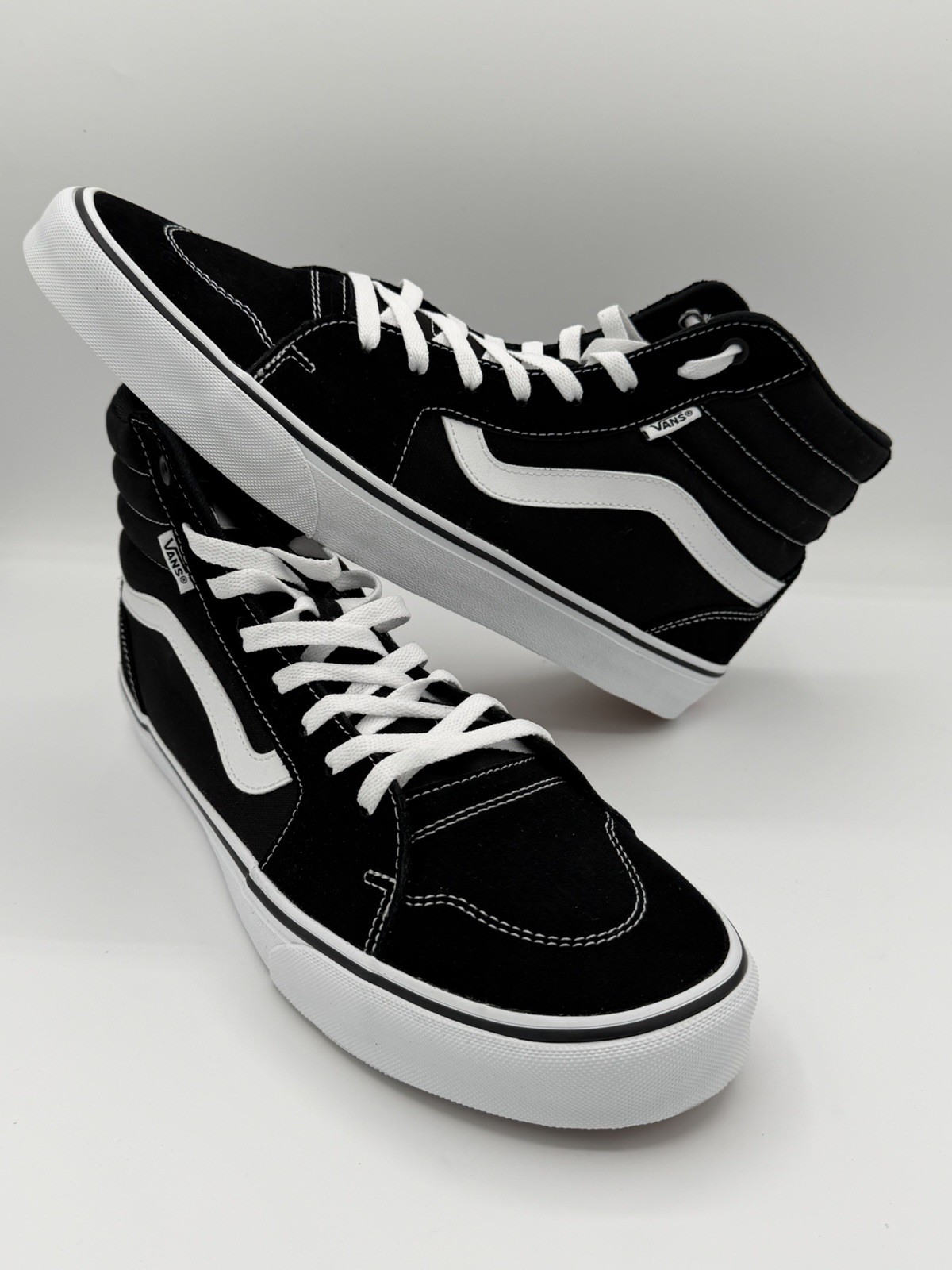 Vans Filmore Black/White Suede/Canvas High Top Men’s Skate Shoes New W/Box