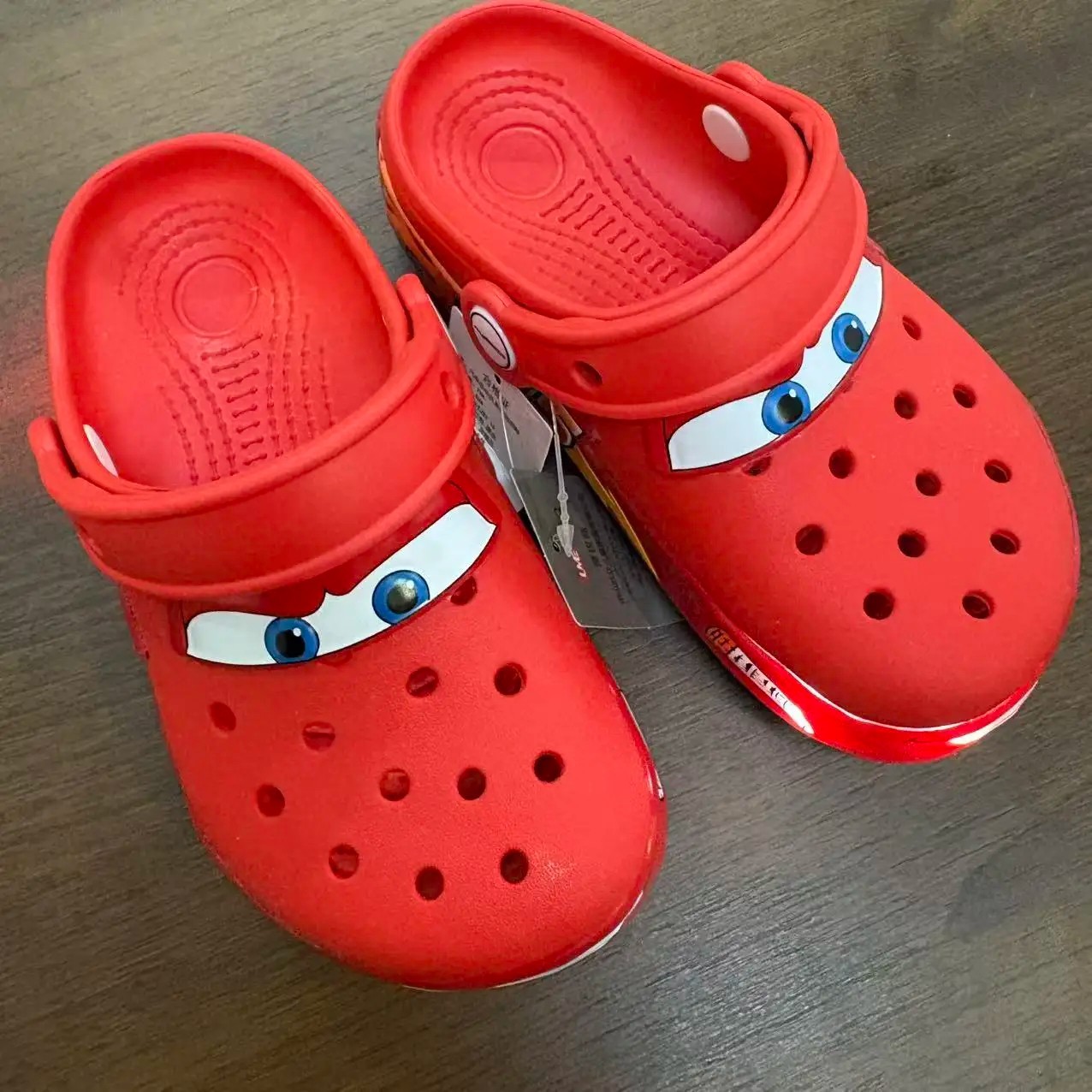 Kid’s LIGHT-UP Lightning McQueen Crocs boys girls Shoe Clog Disney C8-J3 Size **