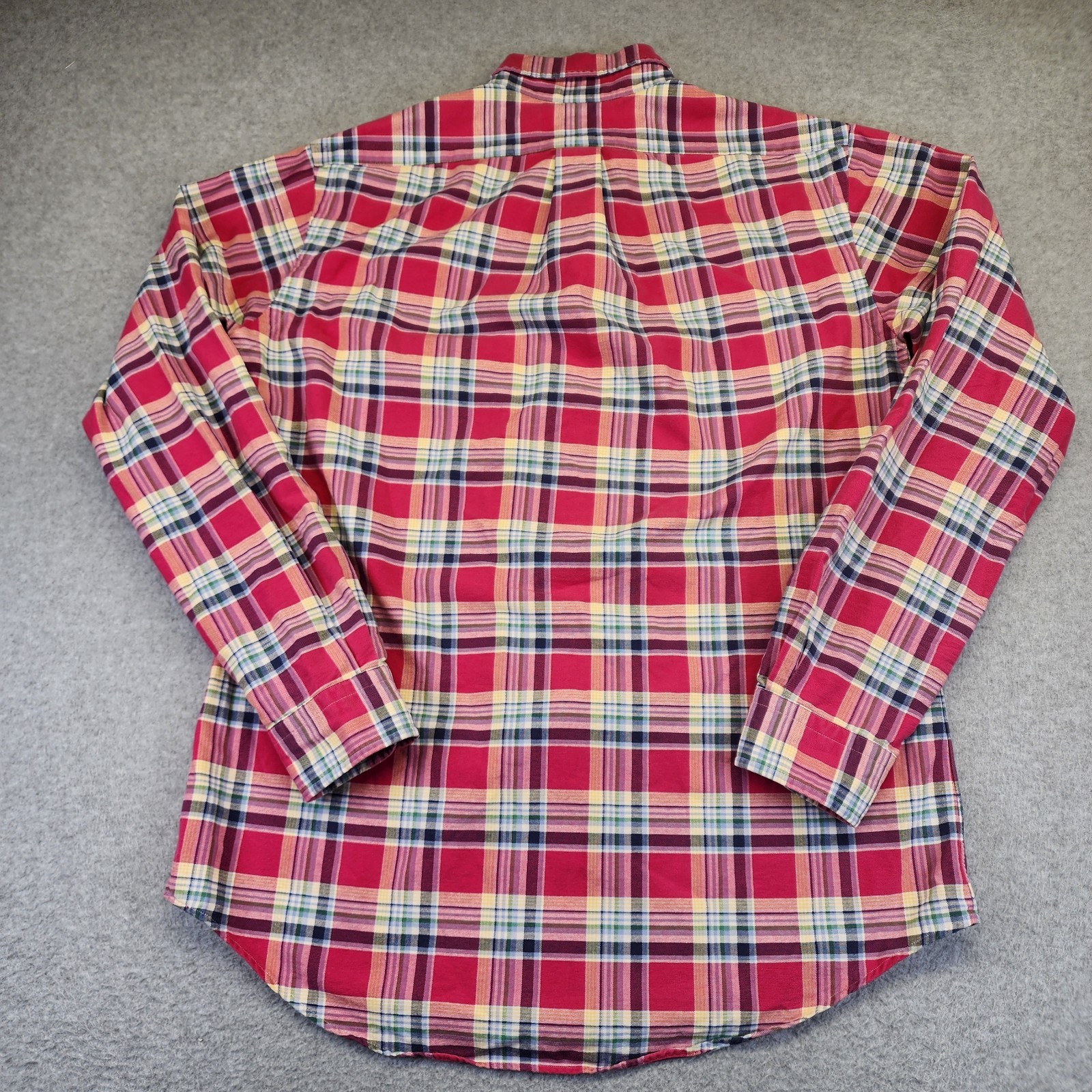 Ralph Lauren Men’s M Custom Fit Red Plaid Long Sleeve Button Shirt Colorful