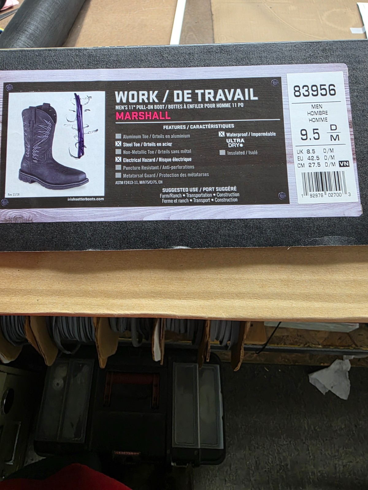 red wing boots black mens 9.5
