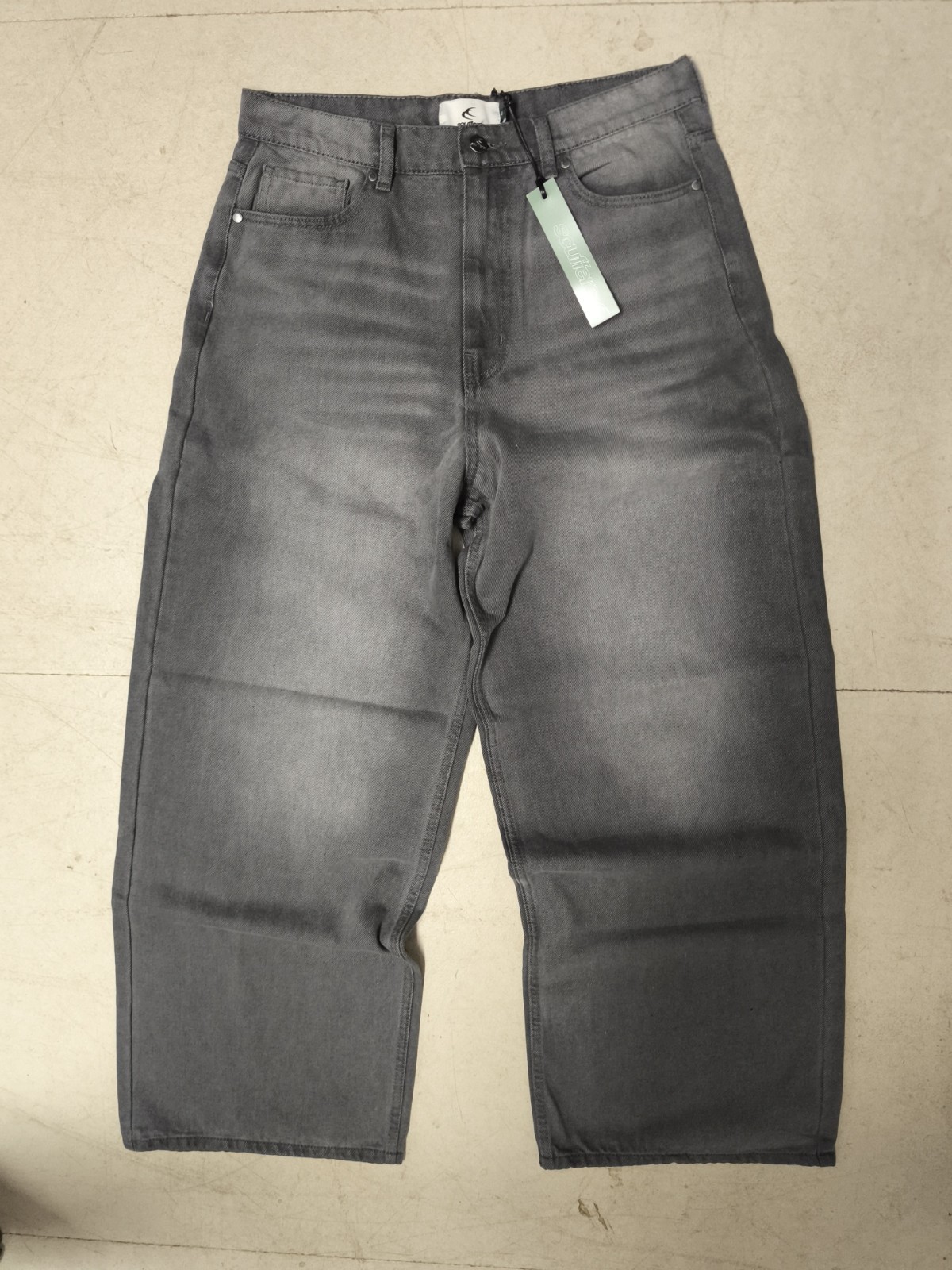 Scuffers Jumbo Pants Washed Grey Baggy Denim Jeans W32 – BNWT