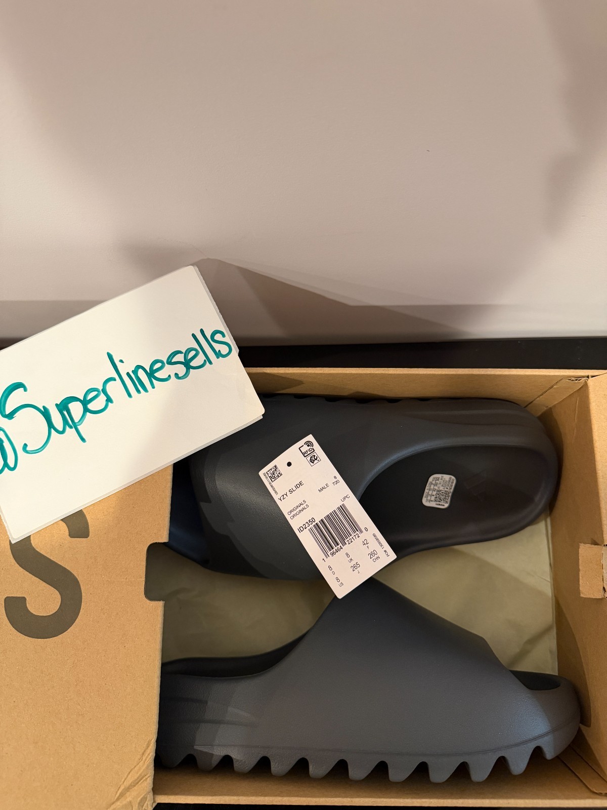 Adidas Yeezy Slide Slate Grey Size 8 (100% Authentic) ID2350