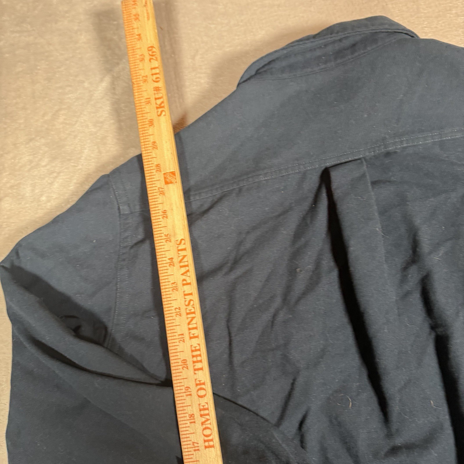 LL Bean Shirt Mens Large Blue Chamois Cloth Signature Slim Fit Button Up Outdoor