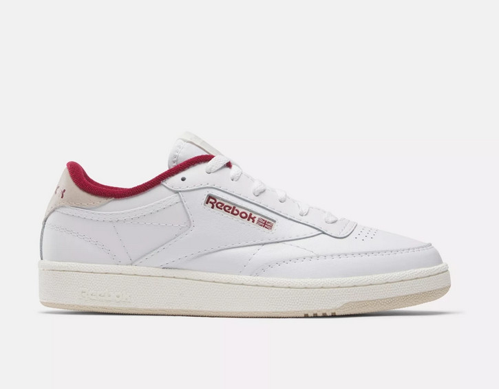 Reebok Club C 85 OG White Classic Maroon Leather Sneakers