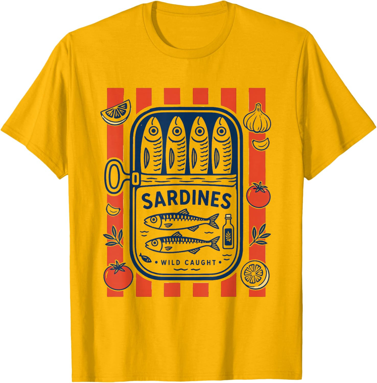 Vintage Sardine Tinned Fish Retro Coastal Sardine T-Shirt