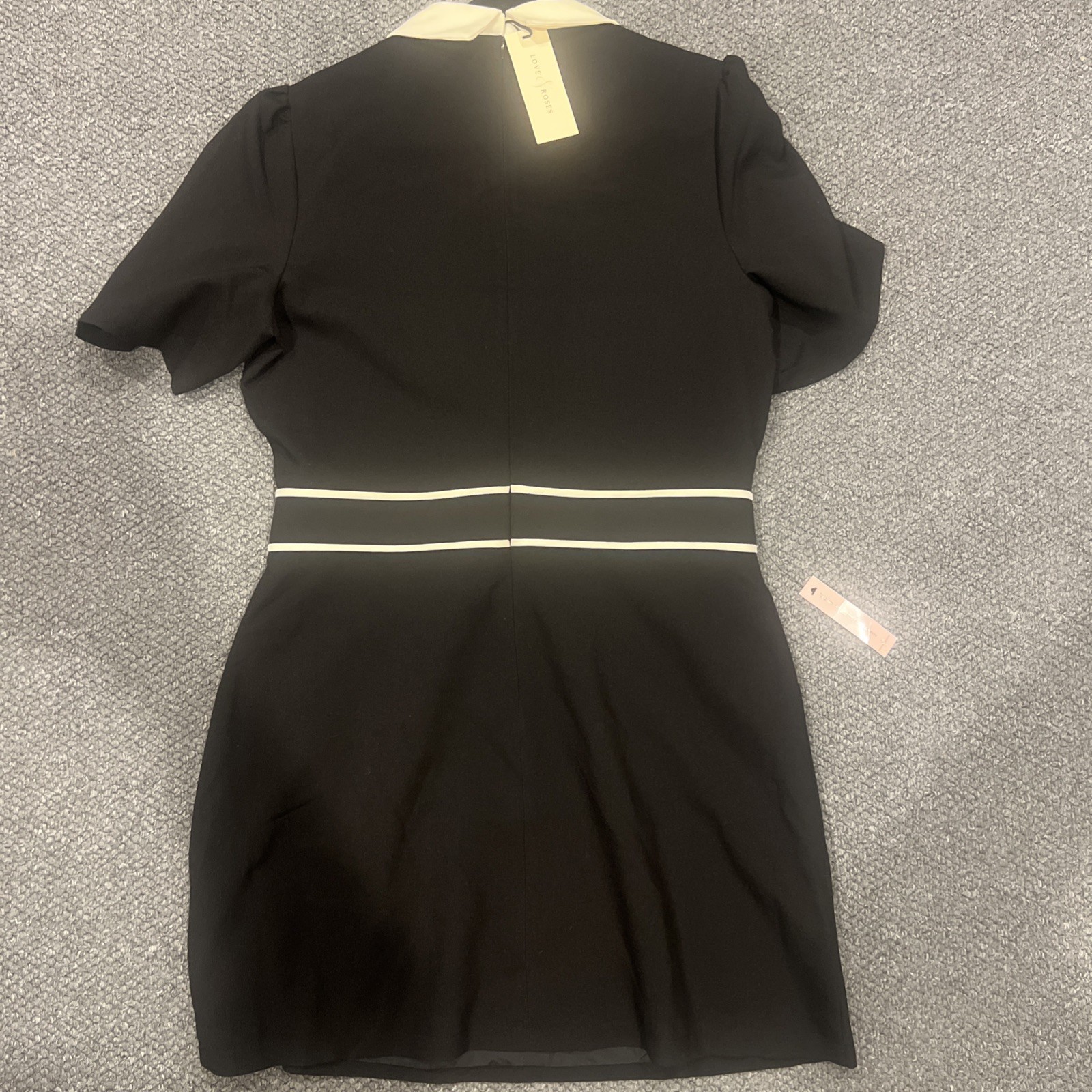 BNWT Love & Roses Black White Embellished Collar Shift Dress UK16 US12