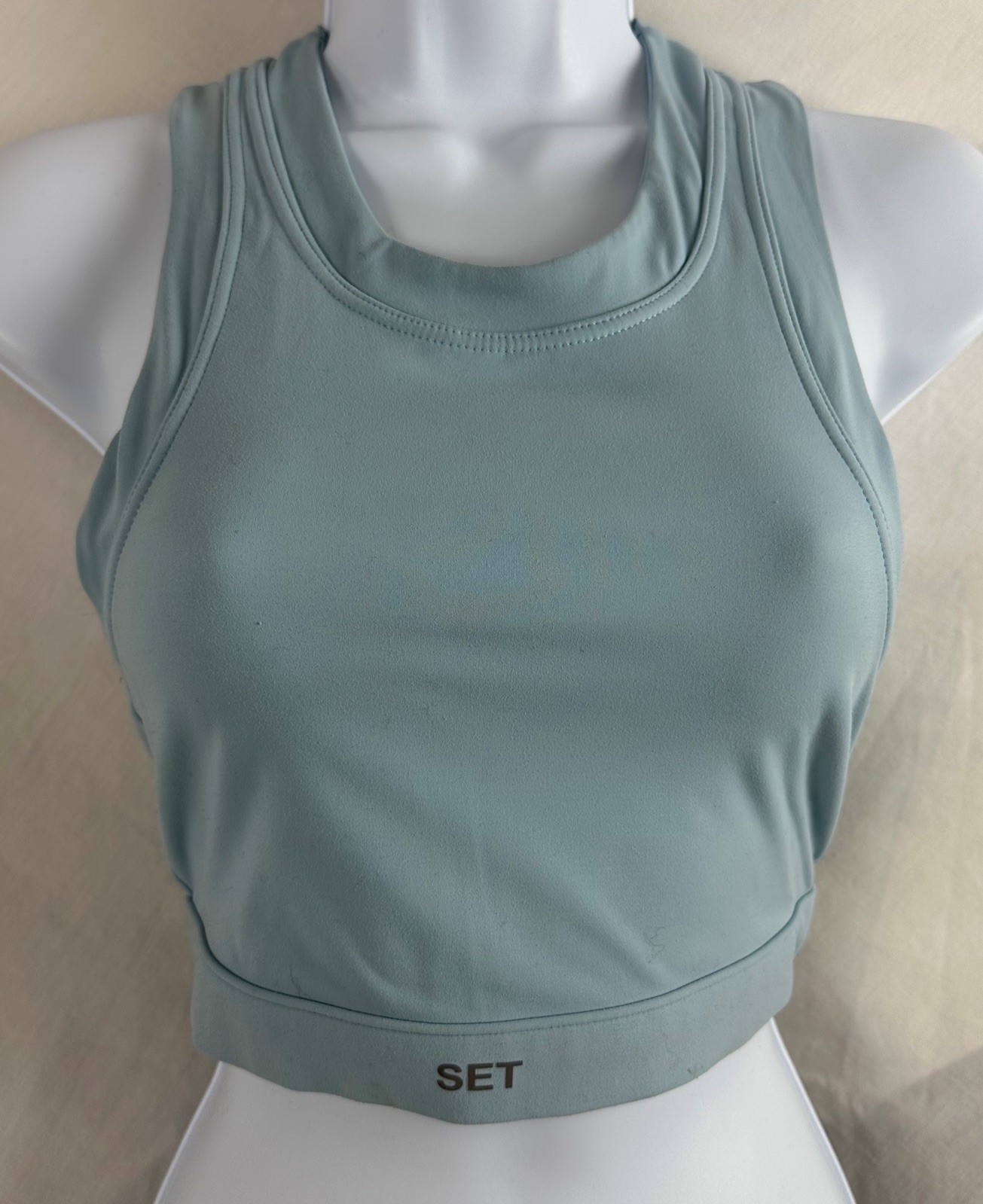 SET ACTIVE Sports Bra Tank Crop M Blue Full Coverage Sportbody Racerback💫