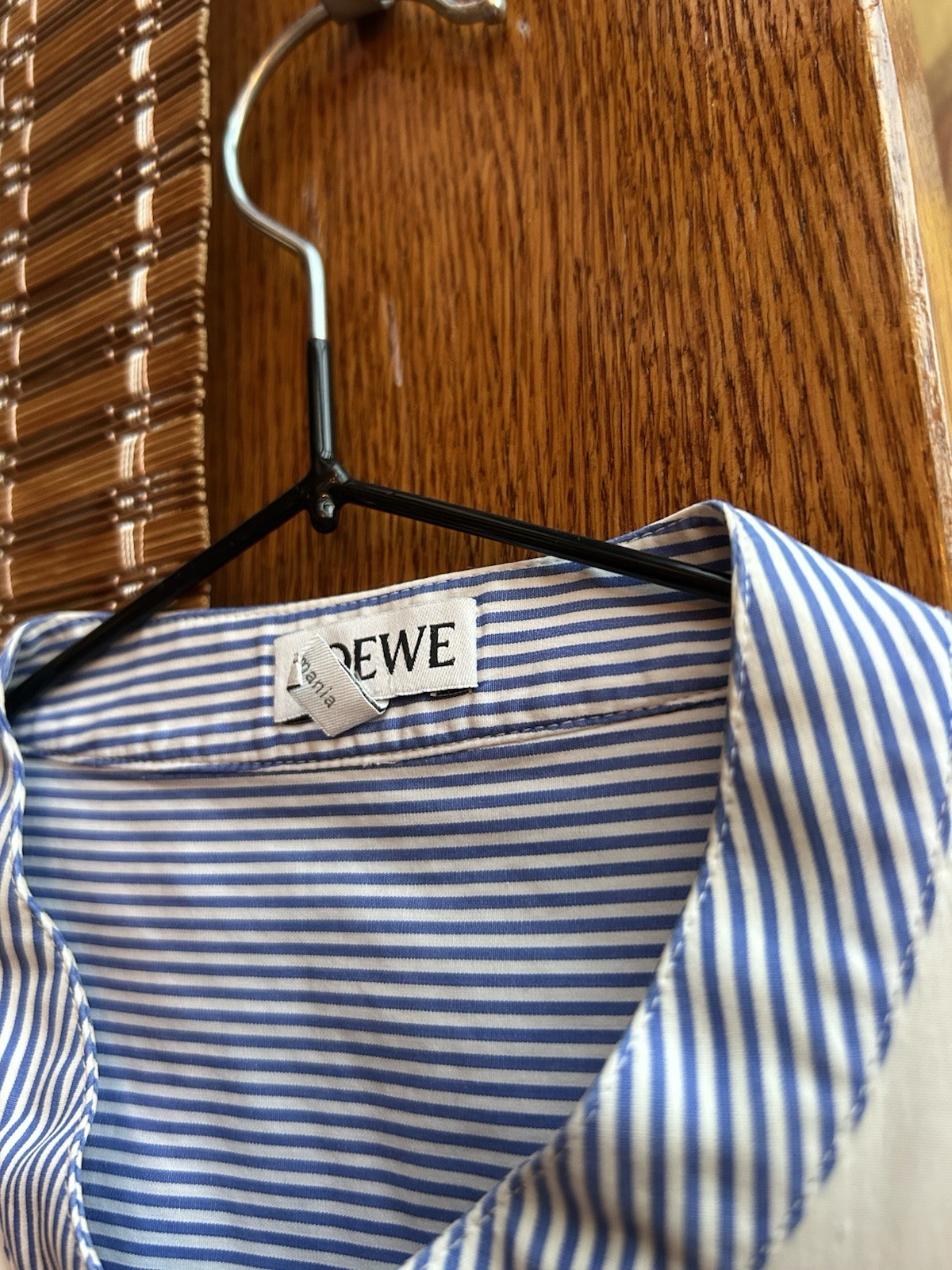 Loewe Asymmetrical Two Tone Striped Tuxedo Button-Up Shirt Size 34
