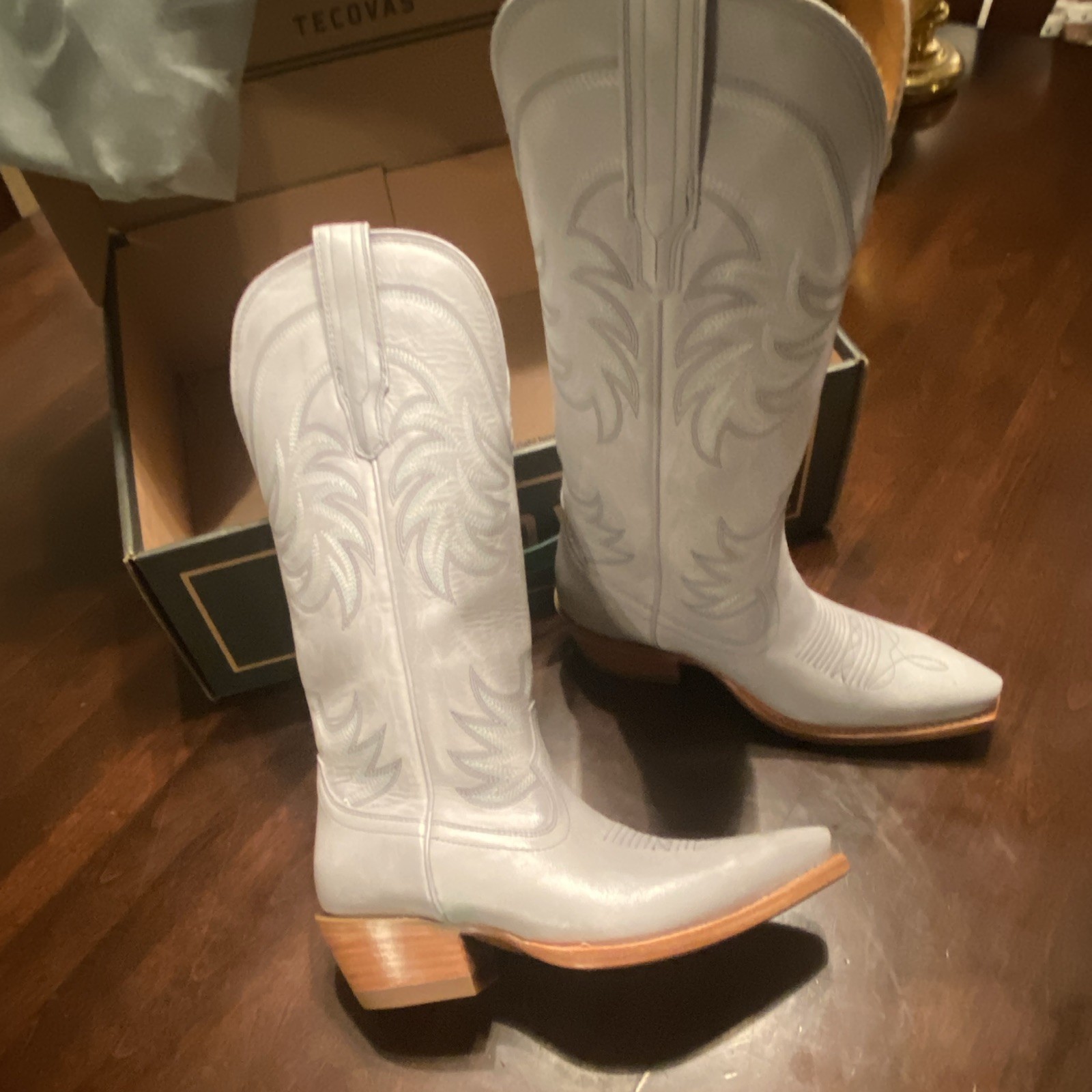 Tecovas Limited Edition Slate Blue Annie Boots 6 1/2 B New in box with boot bags