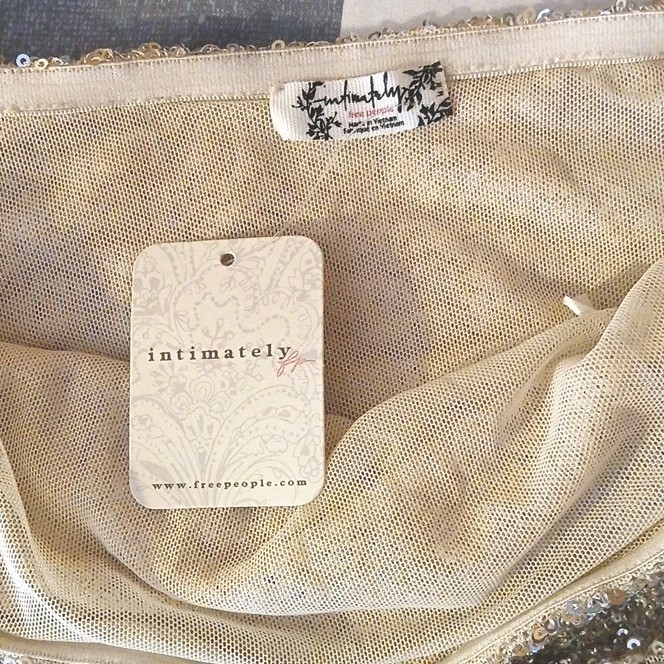 Free People Intimately Silver Sequin Strapless Camisole Top Women’s M