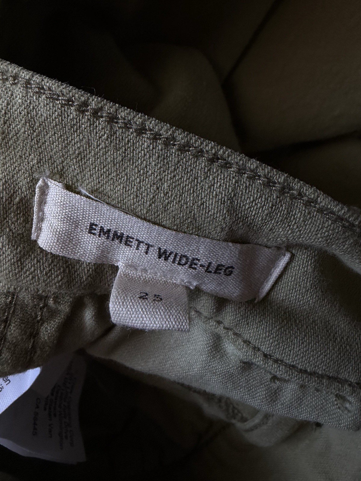 Women’s Madewell The Emmett Wide-Leg Artichoke Green Pants – Size 25